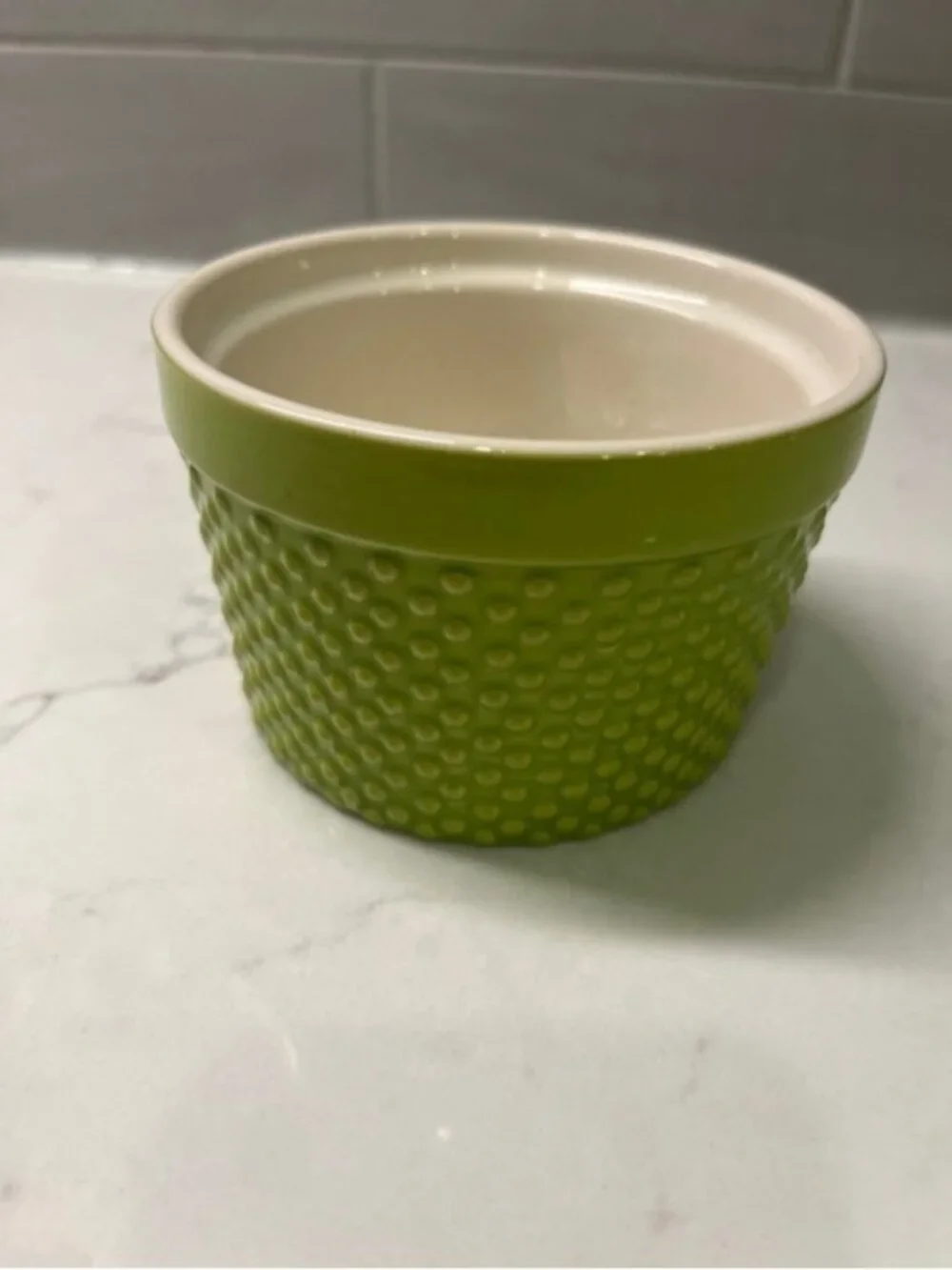 Crate&Barrel Lime Green Textured Ceramic Ramekin